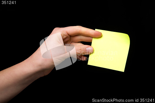 Image of Sticky Note in Hand