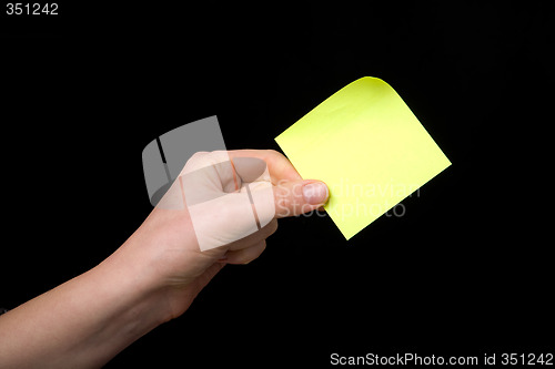Image of Sticky Note in Hand