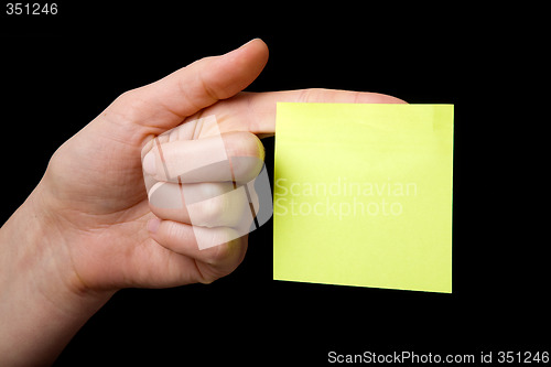 Image of Sticky Note on Hand