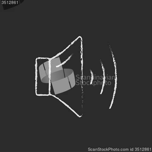 Image of High speaker volume icon drawn in chalk.