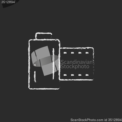 Image of Camera roll icon drawn in chalk.