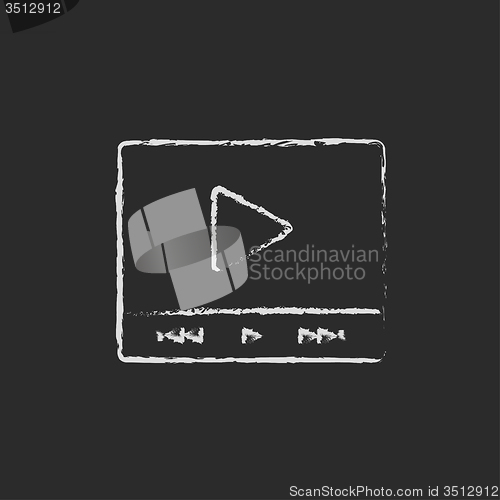 Image of Video player icon drawn in chalk.