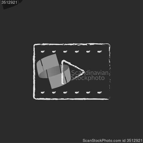 Image of Film frame icon drawn in chalk.