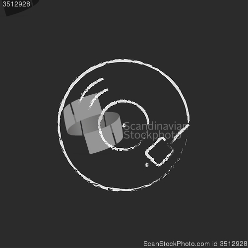 Image of Turntable icon drawn in chalk.