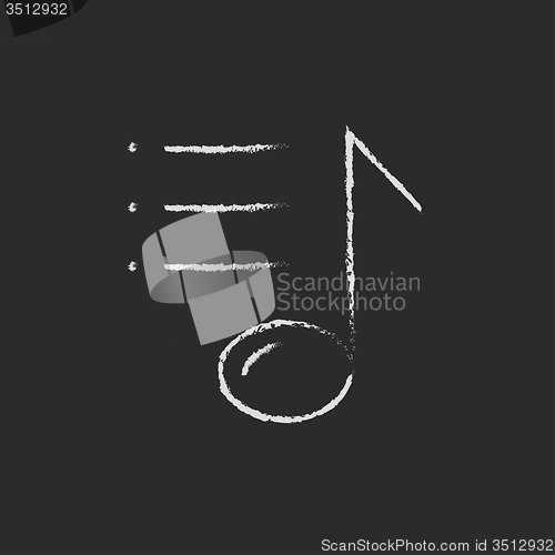 Image of Musical note icon drawn in chalk.