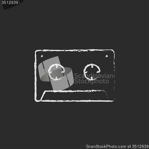 Image of Cassette tape icon drawn in chalk.