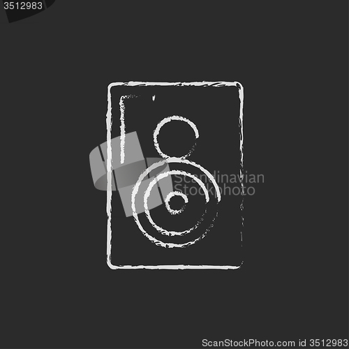 Image of MP3 player icon drawn in chalk.