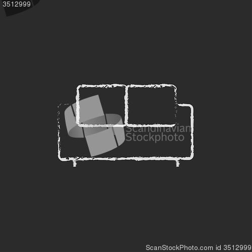 Image of Sofa icon drawn in chalk.