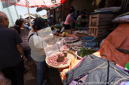 Image of Traditional Marketplace with local fruit in Tomohon City