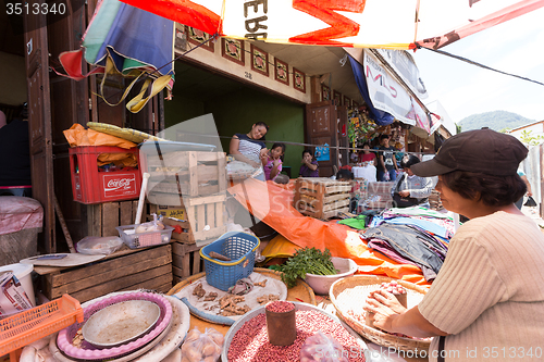 Image of Traditional Marketplace with local fruit in Tomohon City