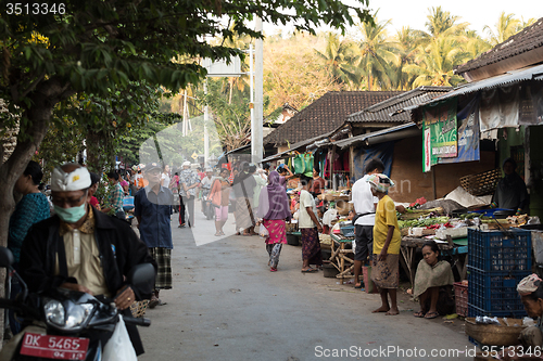 Image of Hindu peoples at the traditional street market, Bali