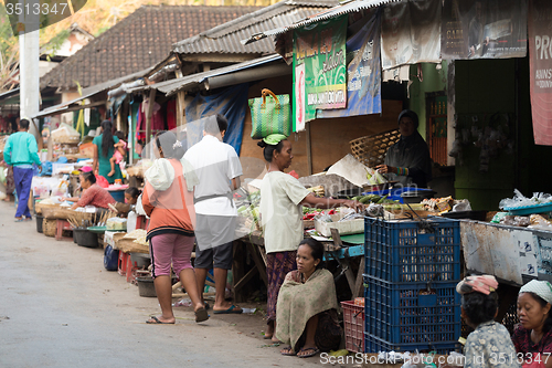 Image of Hindu peoples at the traditional street market, Bali