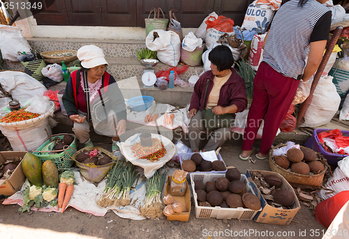 Image of Traditional Marketplace with local fruit in Tomohon City