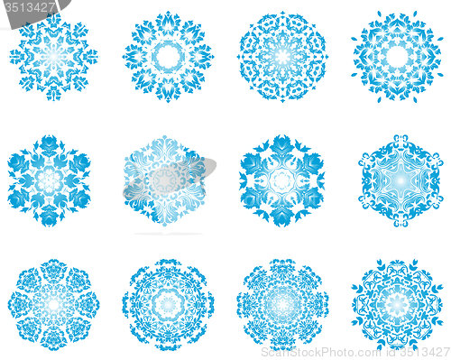 Image of Twelve Circle Snowflakes
