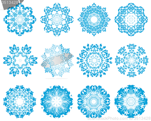 Image of Twelve Circle Snowflakes