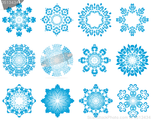 Image of Twelve Circle Snowflakes