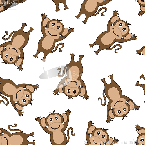 Image of Seamless Funny Cartoon Monkey