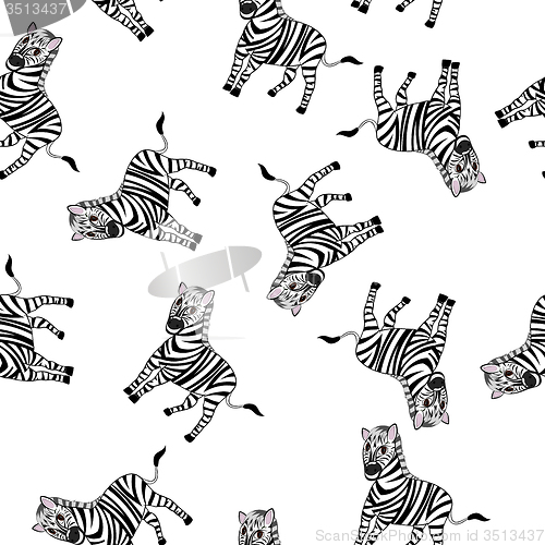 Image of Seamless Funny Cartoon Zebra