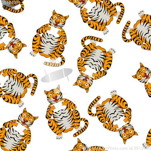 Image of Seamless Funny Cartoon Tiger 