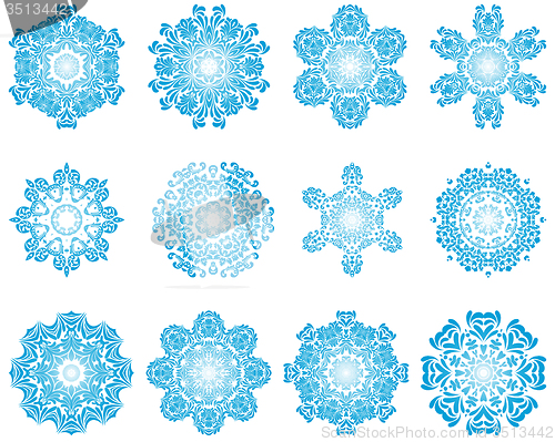 Image of Twelve Circle Snowflakes