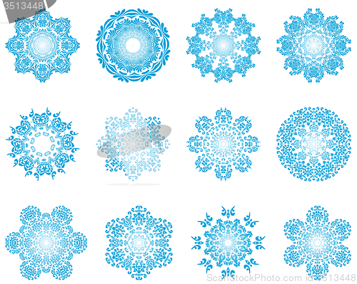 Image of Twelve Circle Snowflakes