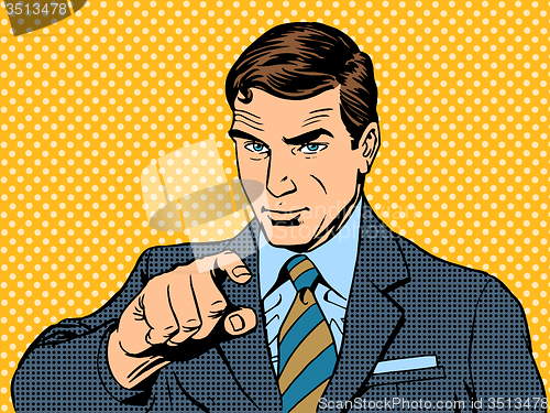 Image of businessman pointing finger chose you