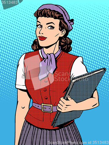 Image of Businesswoman seller consultant hostess