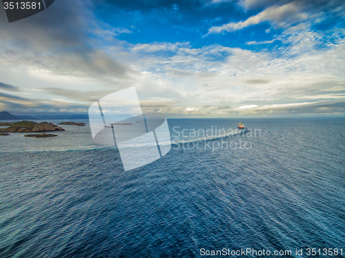 Image of Norway coast with Hurtigruten