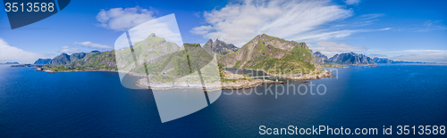 Image of Scenic panorama of Lofoten islands