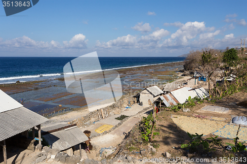 Image of Plantations of seaweed on beach in Bali, Nusa Penida