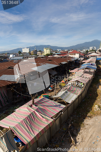 Image of roof of poor houses by the river