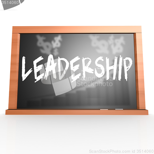 Image of Black board with leadership word