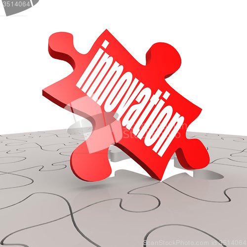 Image of Innovation word with puzzle background