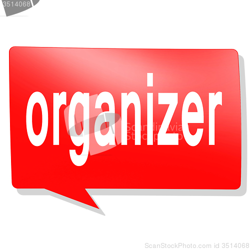 Image of Organizer word on red speech bubble