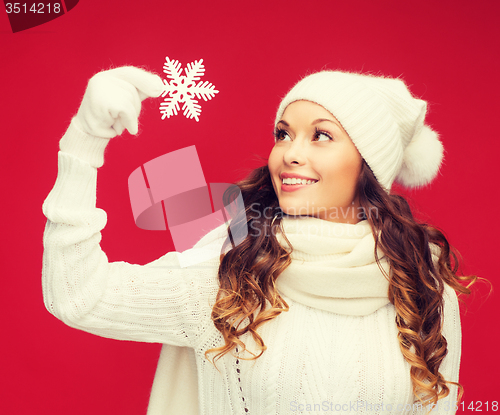 Image of woman with big snowflake