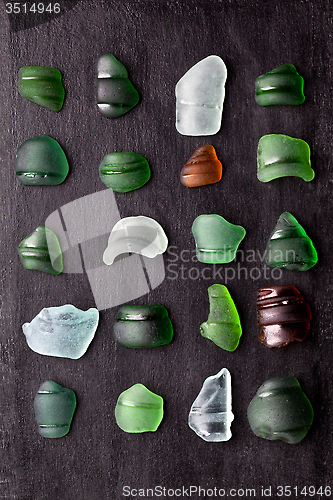 Image of sea glass bottlenecks