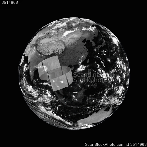 Image of Southeast Asia on black Earth
