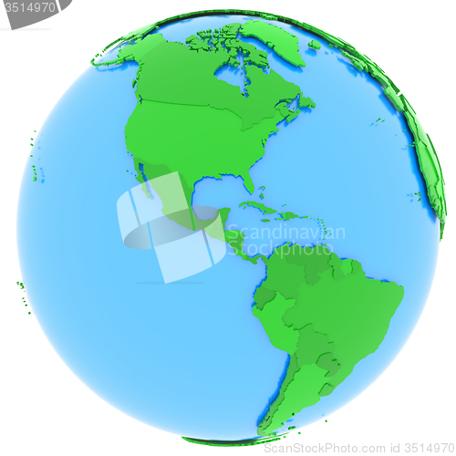 Image of North and South America on Earth