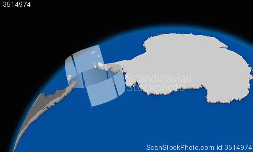 Image of Antarctica on planet Earth political map