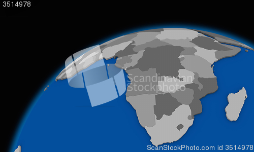 Image of south Africa on planet Earth political map