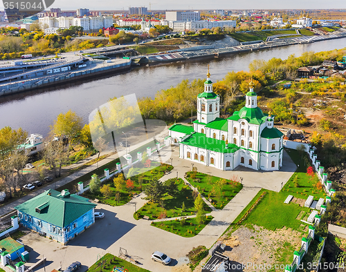 Image of Voznesensko-Georgiyevsky church in Tyumen. Russia