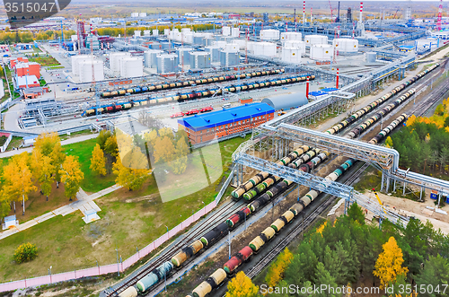 Image of Aerial view on oil refinery plant. Tyumen. Russia