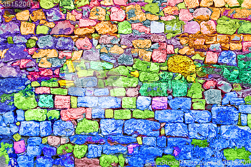 Image of Colourful stone wall