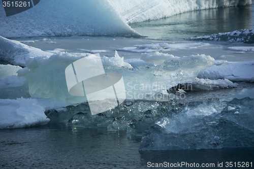 Image of Ice blocks melting at glacier lagoon Jokulsarlon, Iceland