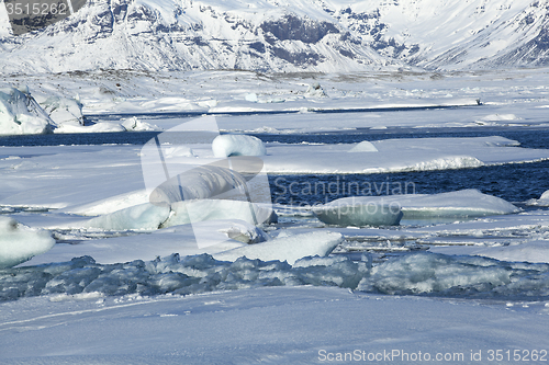 Image of Global warming at glacier lagoon Jokulsarlon, Iceland