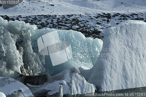 Image of Ice blocks at glacier lagoon Jokulsarlon, Iceland