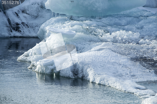 Image of Ice blocks melting at glacier lagoon Jokulsarlon, Iceland