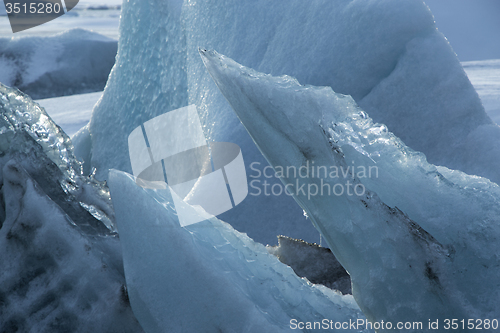 Image of Ice blocks melting at glacier lagoon Jokulsarlon, Iceland