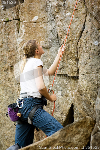 Image of Female Belayer