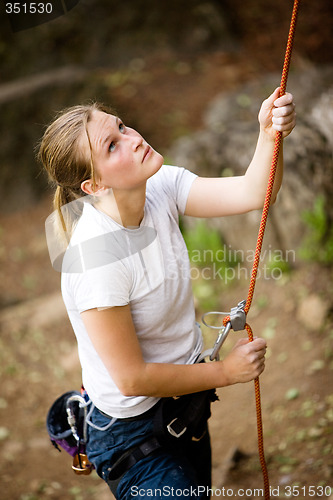 Image of Female Belayer